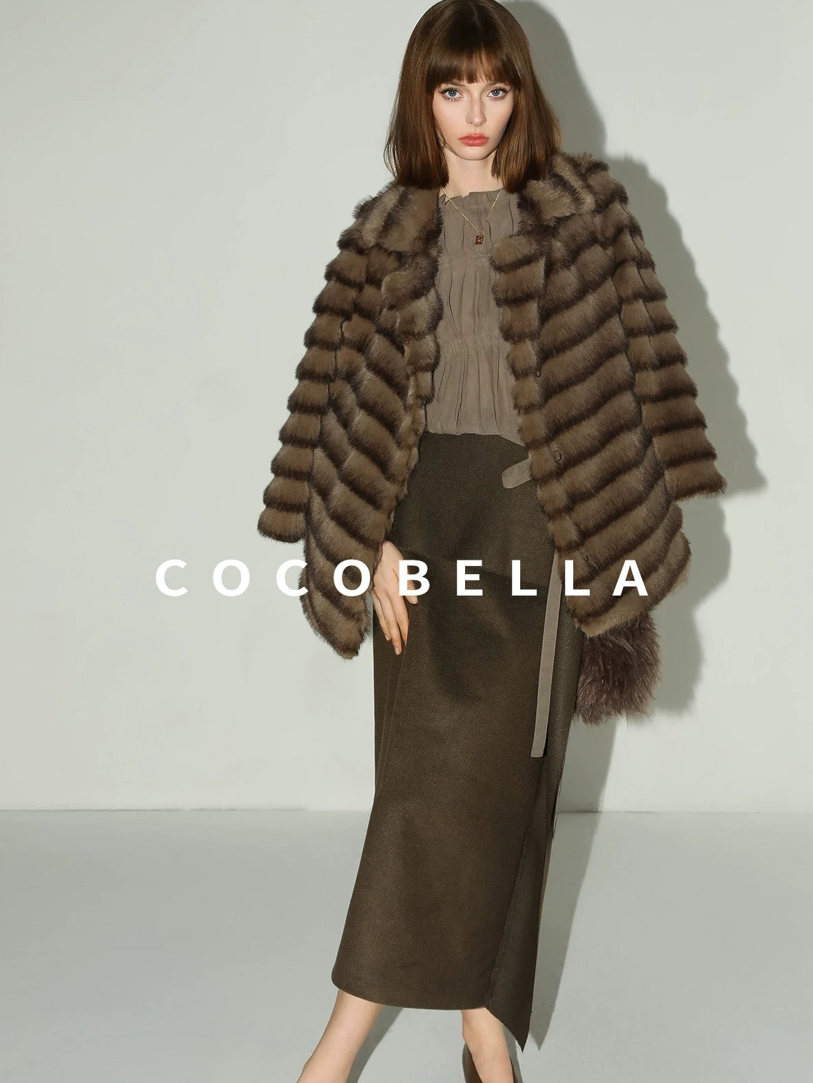 COCOBELLA High Waist Ruffle Hem Office Straight Pencil H Line Women Workwear Midi Skirts