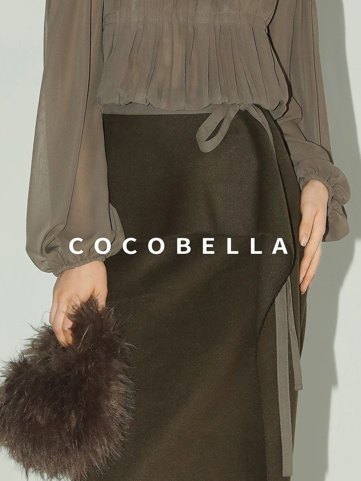 COCOBELLA High Waist Ruffle Hem Office Straight Pencil H Line Women Workwear Midi Skirts