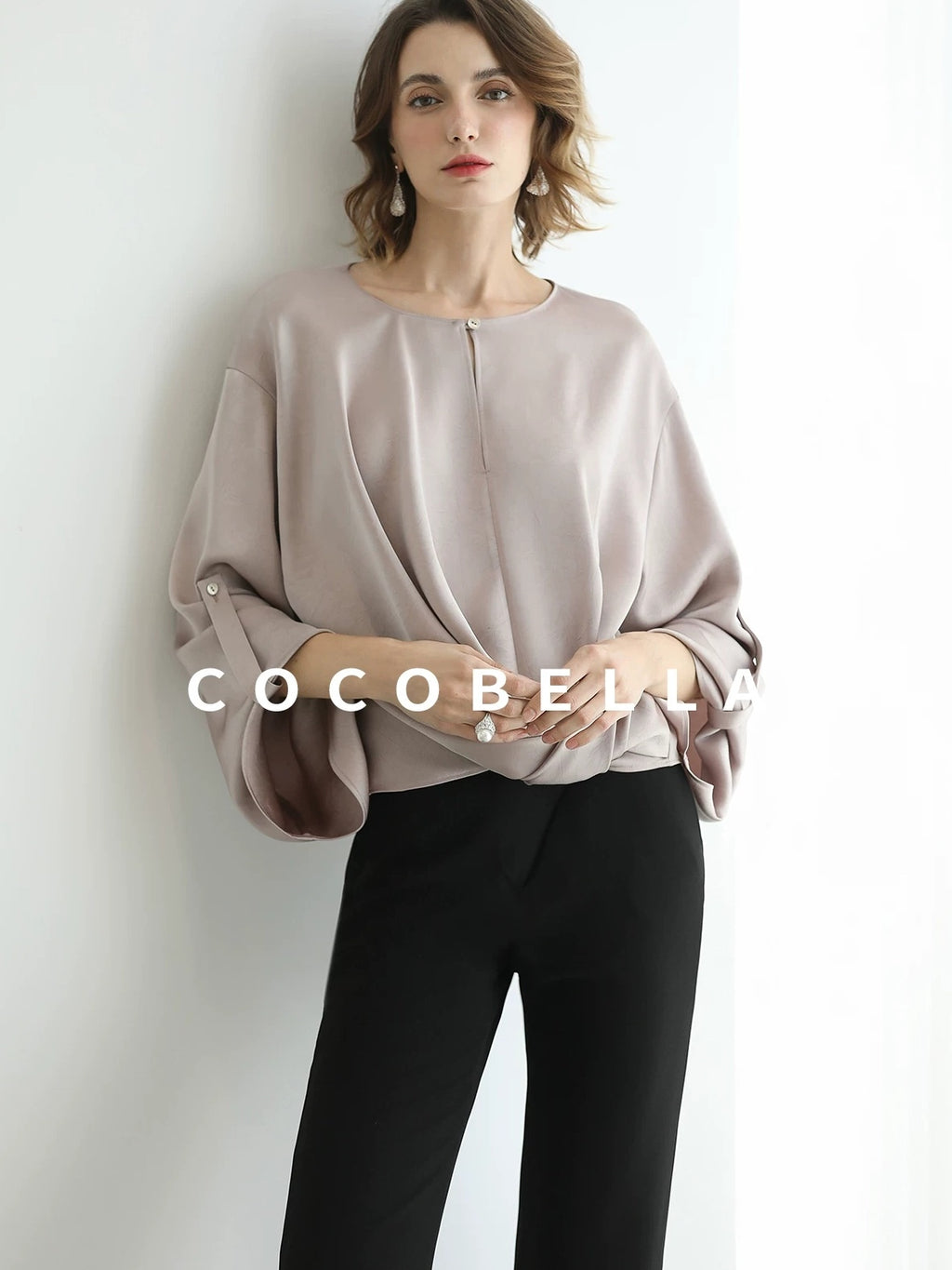 COCOBELLA High Waist Sleek Micro Flare Office Ol Tailored Black Women Pants