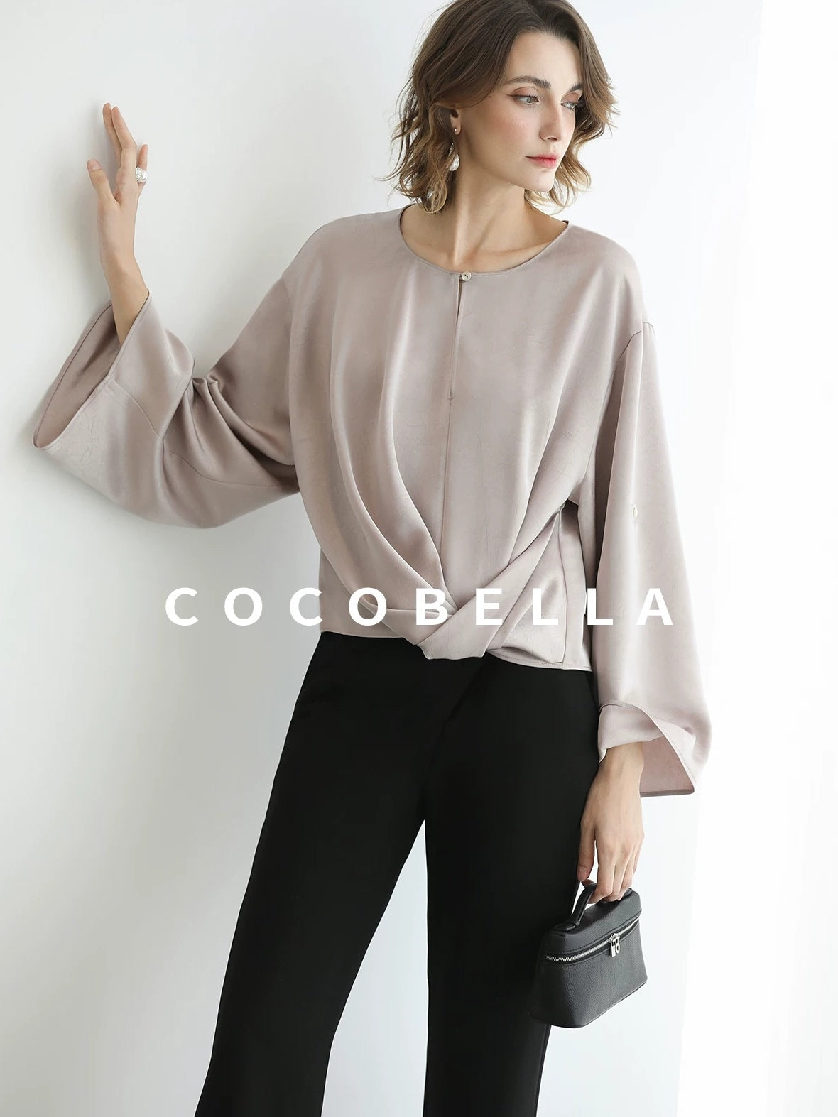 COCOBELLA High Waist Sleek Micro Flare Office Ol Tailored Black Women Pants