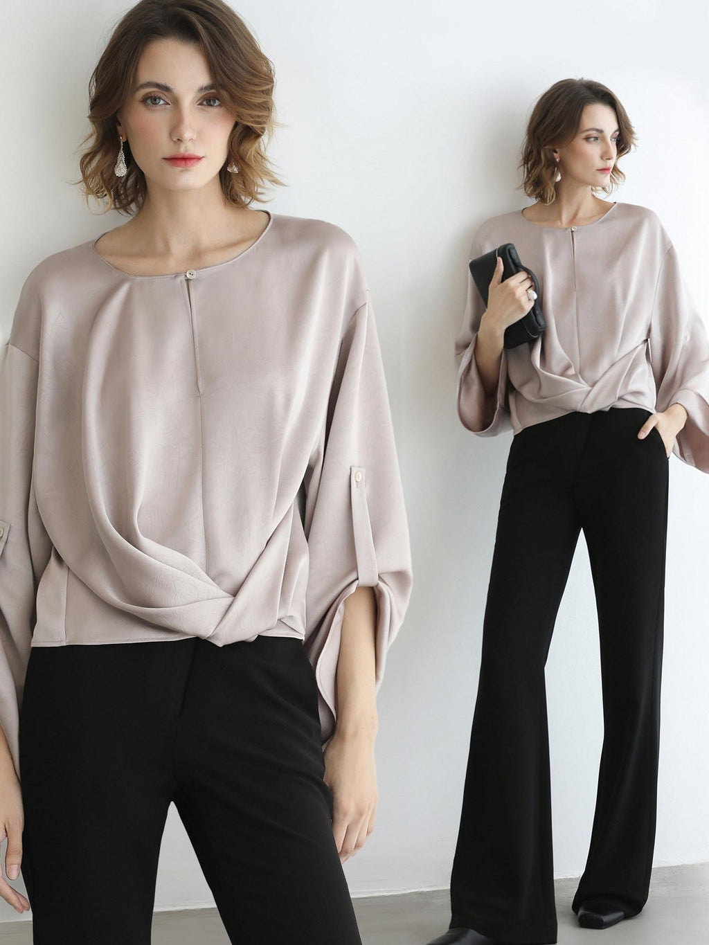 COCOBELLA High Waist Sleek Micro Flare Office Ol Tailored Black Women Pants