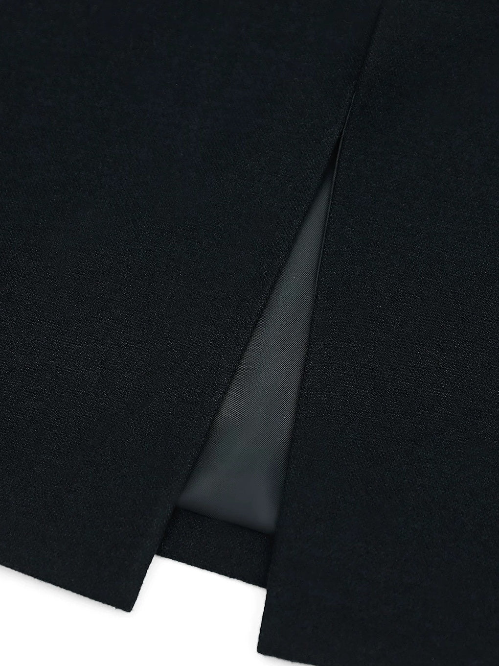 COCOBELLA High Waist Slit Office A Line Women Black Polyester Viscose Wool Blend Skirts