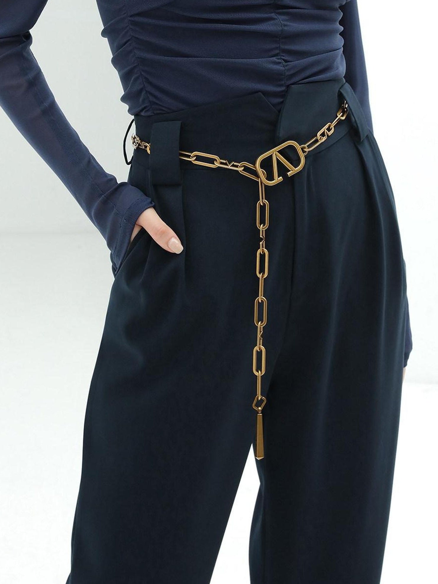 COCOBELLA High Waist Stretch Pocket Straight Tapered Office Workwear Women Black Pants