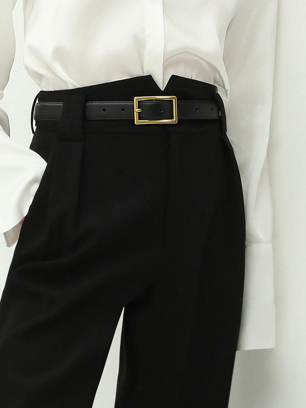 COCOBELLA High Waist Stretch Pocket Straight Tapered Office Workwear Women Black Pants