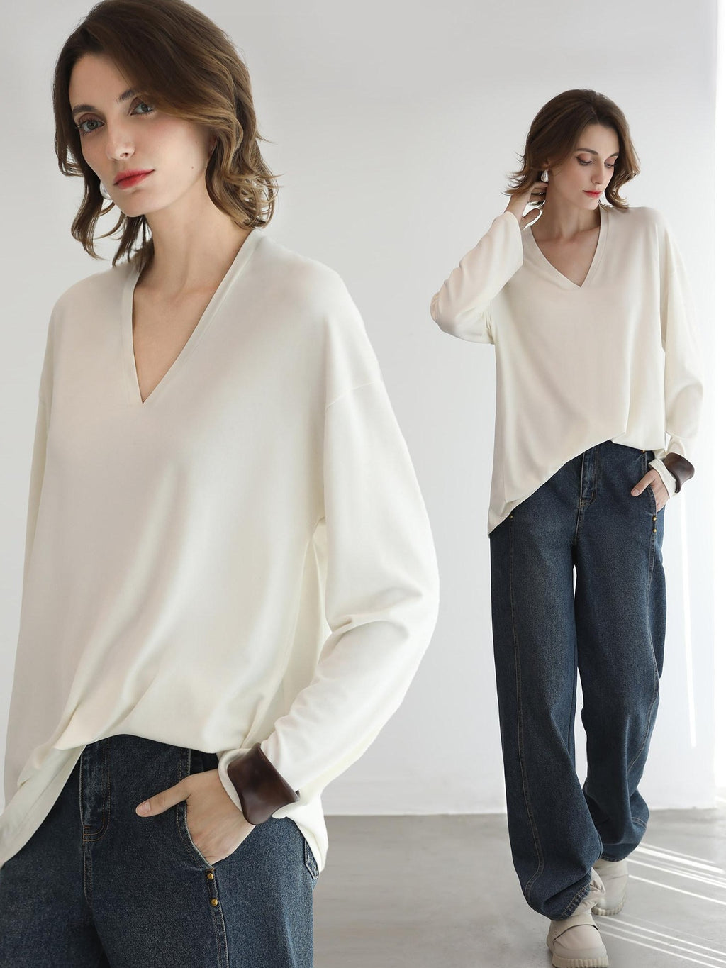 COCOBELLA High Waist Vintage Straight Leg Denim Blue Casual Cotton Blend Women Pants