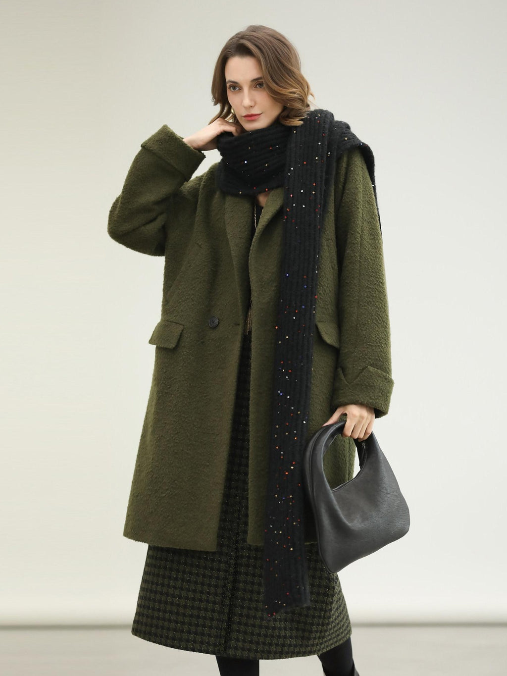 COCOBELLA High Waist Wool Blend Straight Midi Skirt Ladylike Office Workwear Skirts