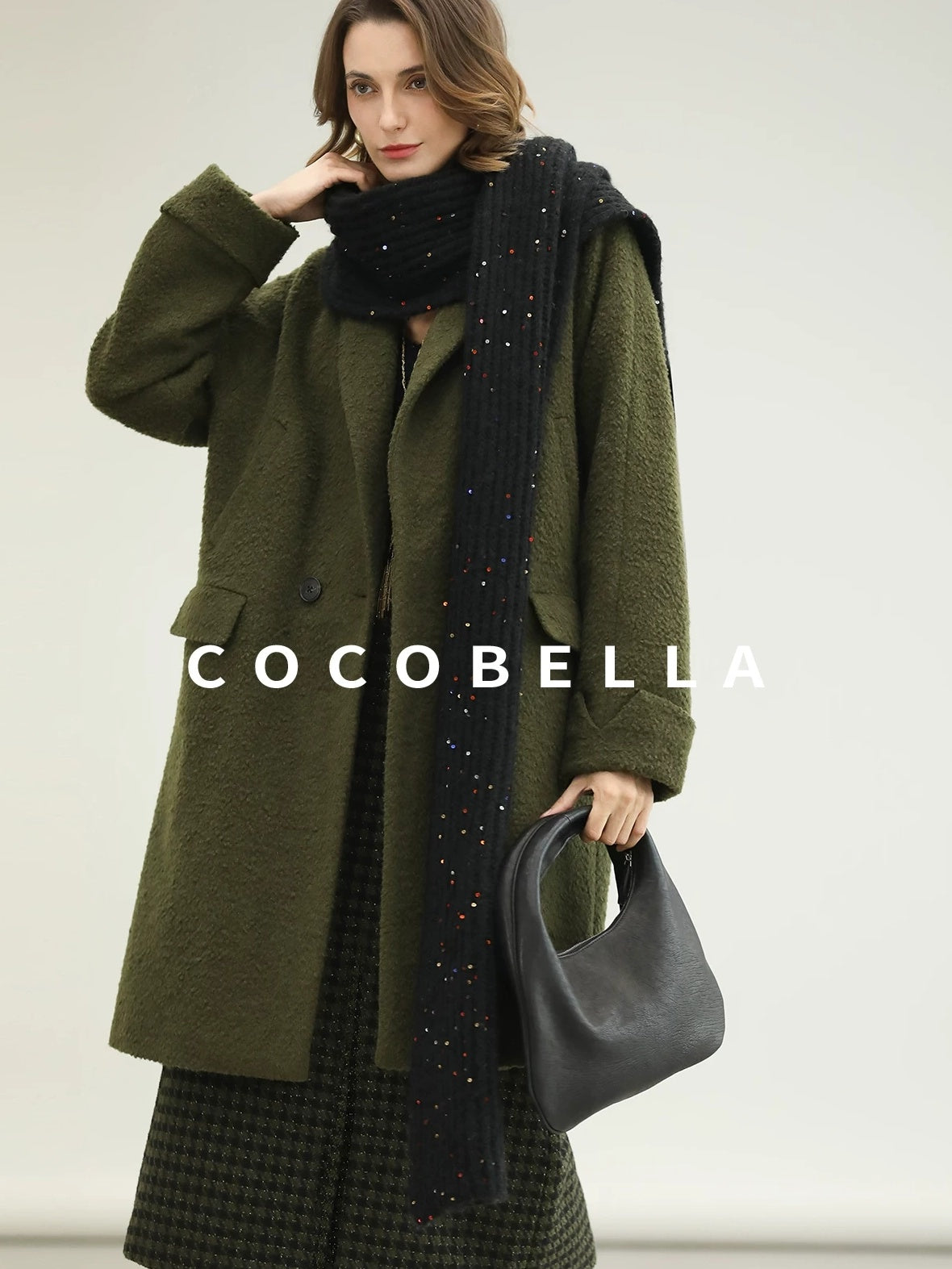 COCOBELLA High Waist Wool Blend Straight Midi Skirt Ladylike Office Workwear Skirts