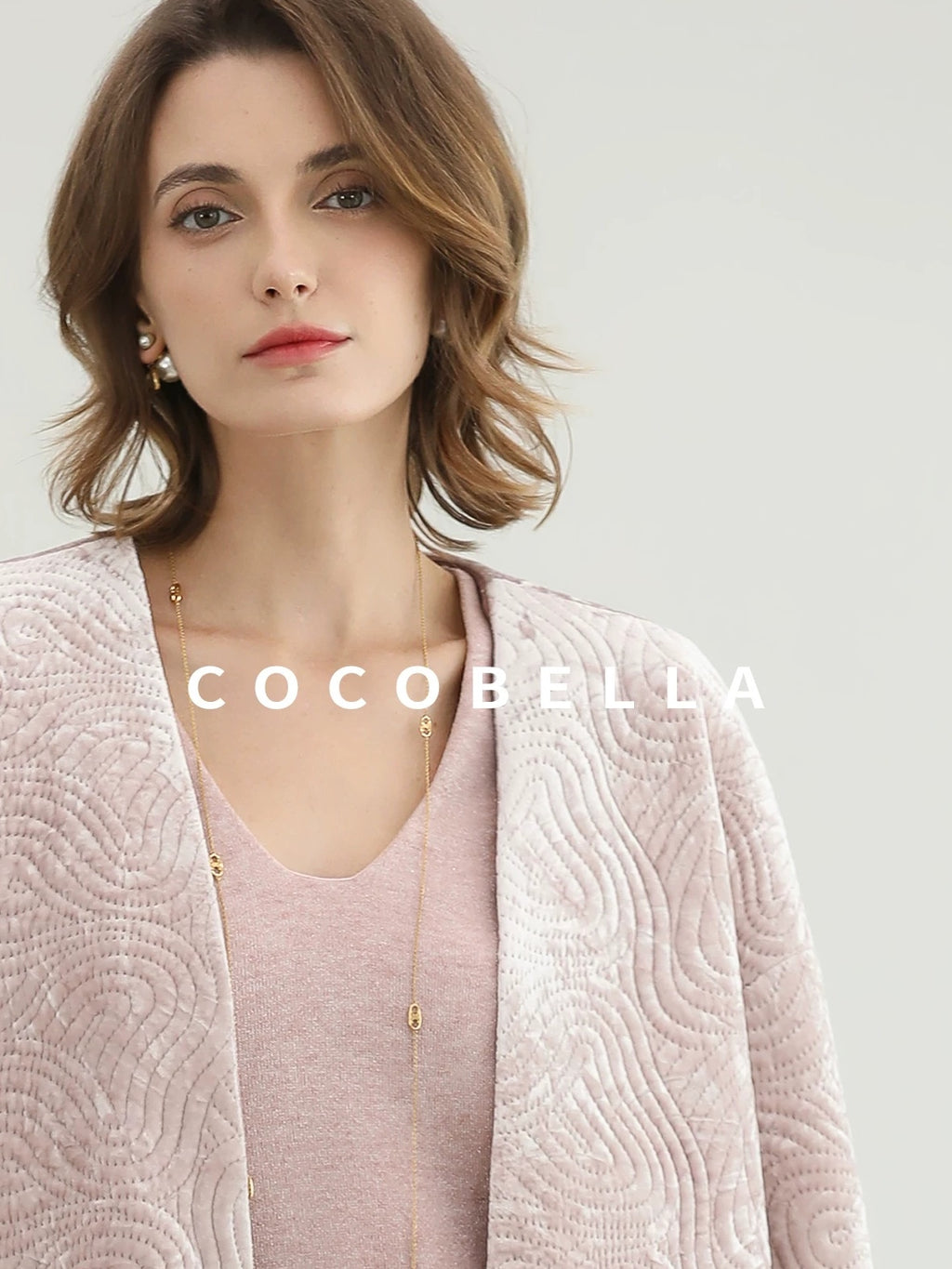 COCOBELLA Insulated Stretch Commuter Loose Mid Length Women Velvet Pink Padded Jackets