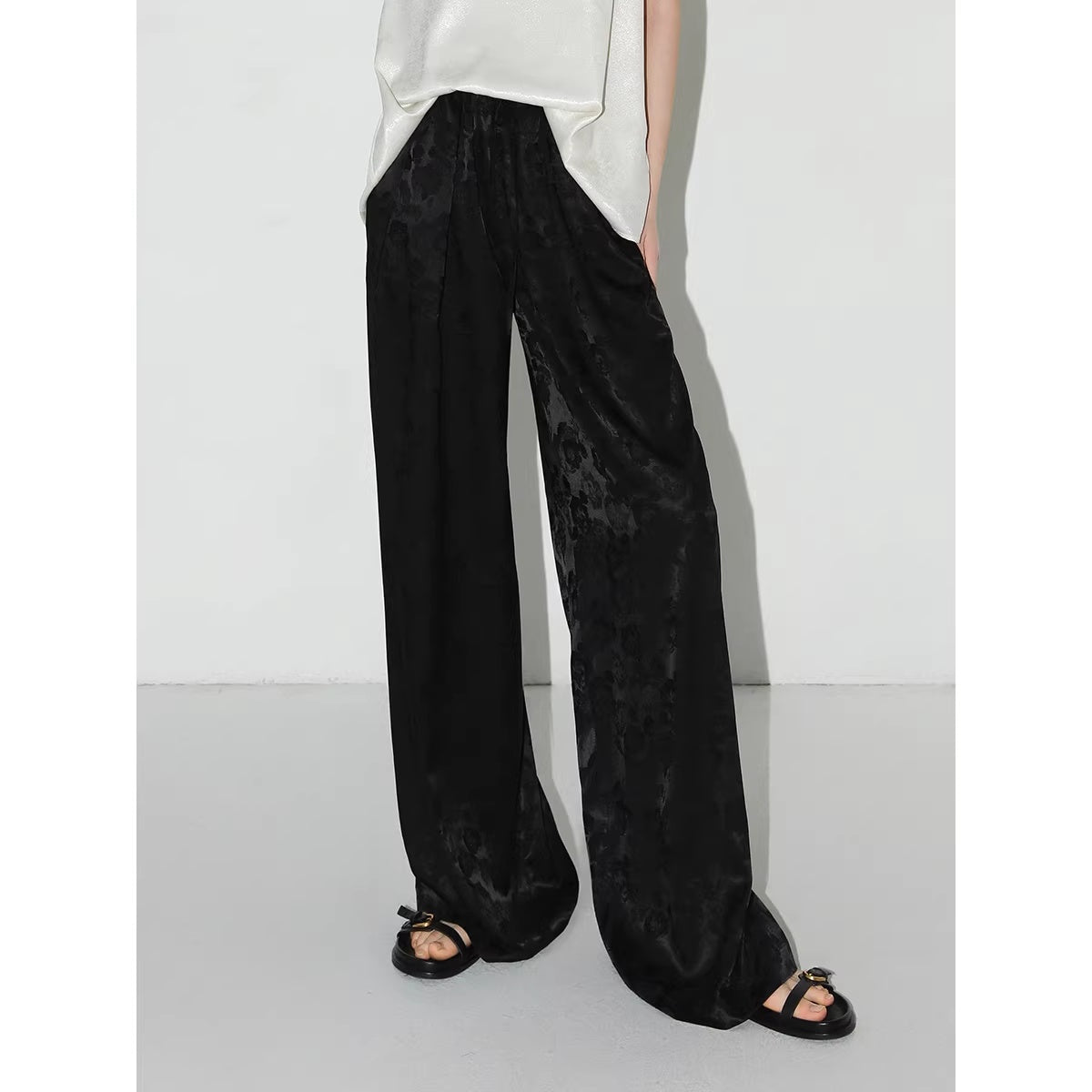 COCOBELLA_Jacquard_Stretch_New_Chinese_Style_Natural_Waist_Straight_Leg_Pants_MISSTT