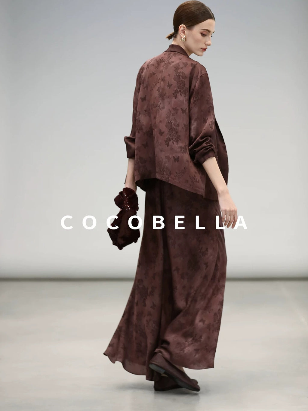 COCOBELLA Jacquard V Neck Neo Chinese A Line Sleeveless Office Travel Polyester Dresses