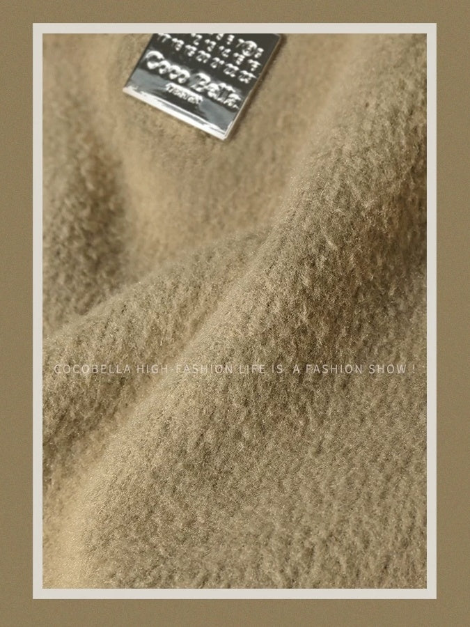 COCOBELLA Kangaroo Pocket Drawstring Streetwear Loose Fit Lantern Sleeves Hooded Hoodies