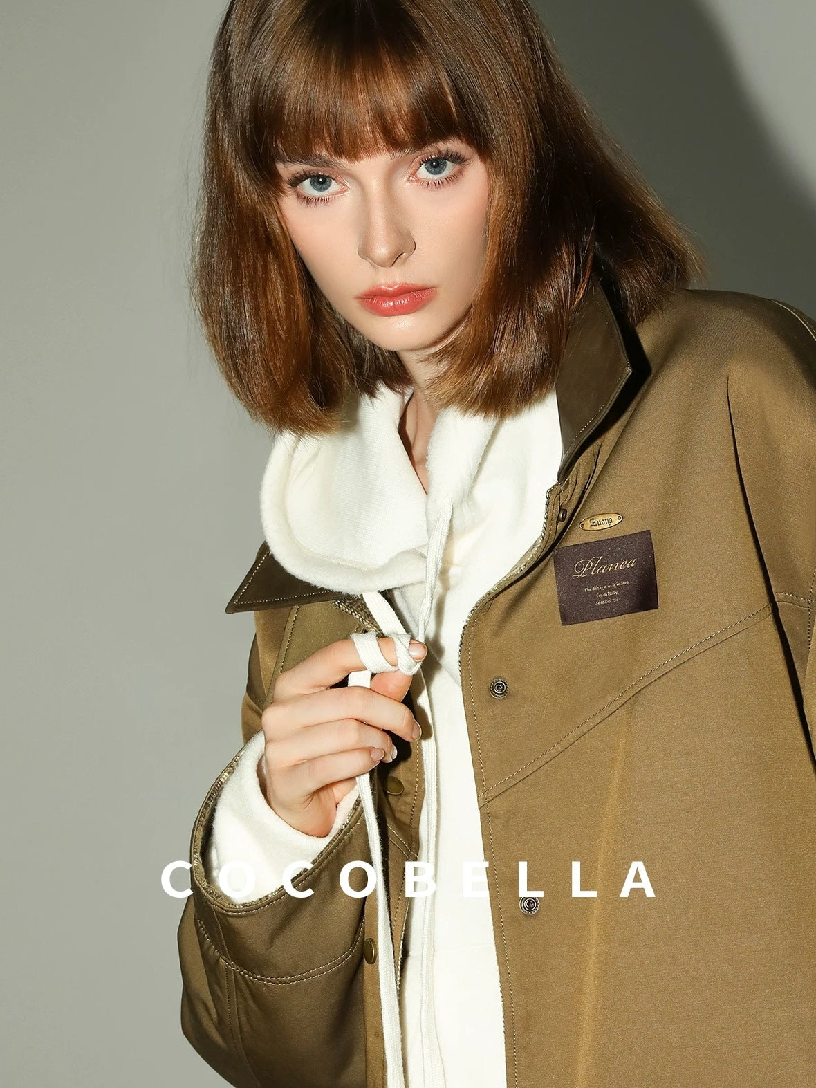 COCOBELLA Kangaroo Pocket Drawstring Streetwear Loose Fit Lantern Sleeves Hooded Hoodies