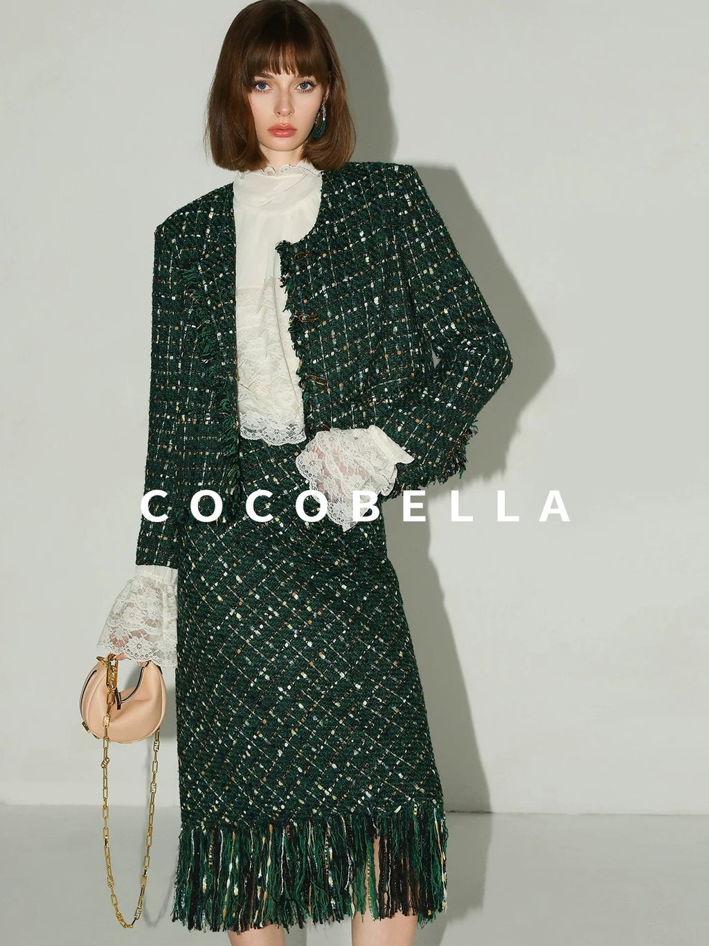 COCOBELLA Lace Patchwork Pleated Commuter Straight Fit Stand Collar Womens Blouse Shirts