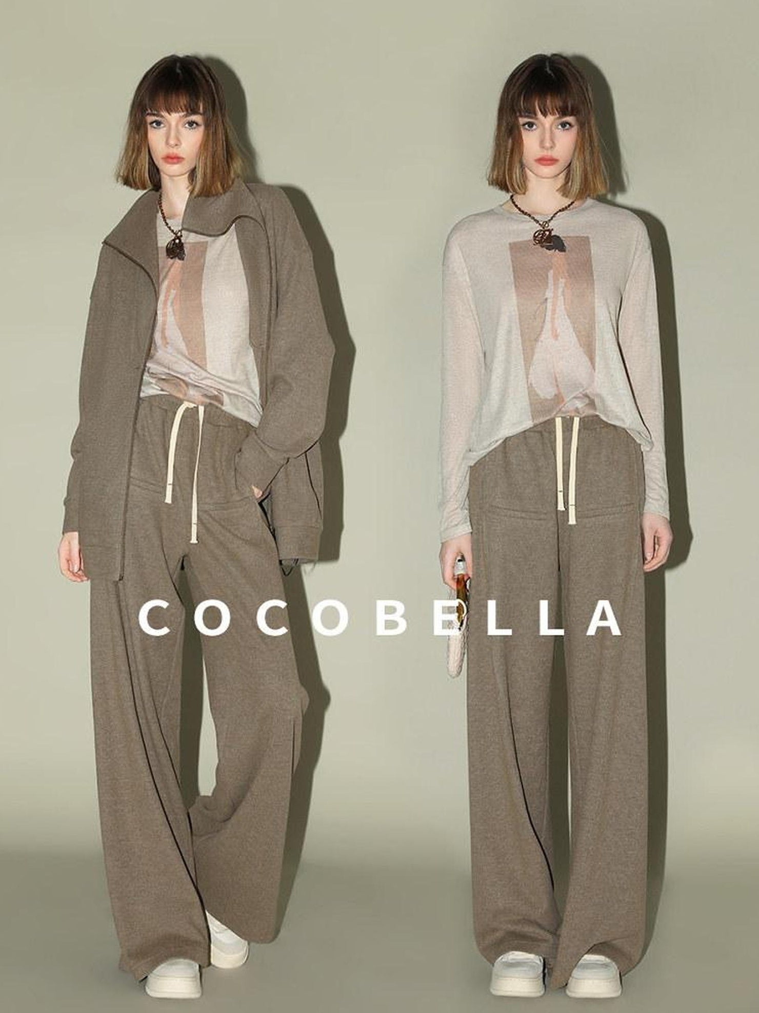 COCOBELLA Lightweight Creative Print Straight Fit Women Office Long Sleeve Khaki Shirts