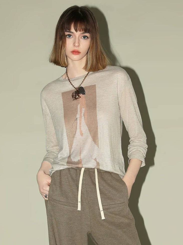 COCOBELLA Lightweight Creative Print Straight Fit Women Office Long Sleeve Khaki Shirts