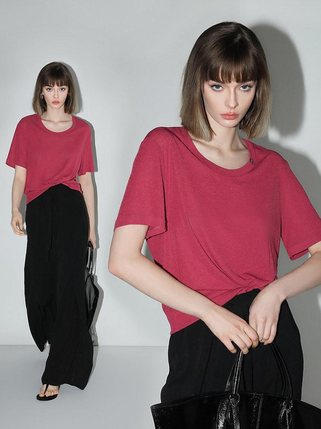 COCOBELLA Lightweight Polyester Casual Loose Fit Short Sleeve Solid T-Shirts