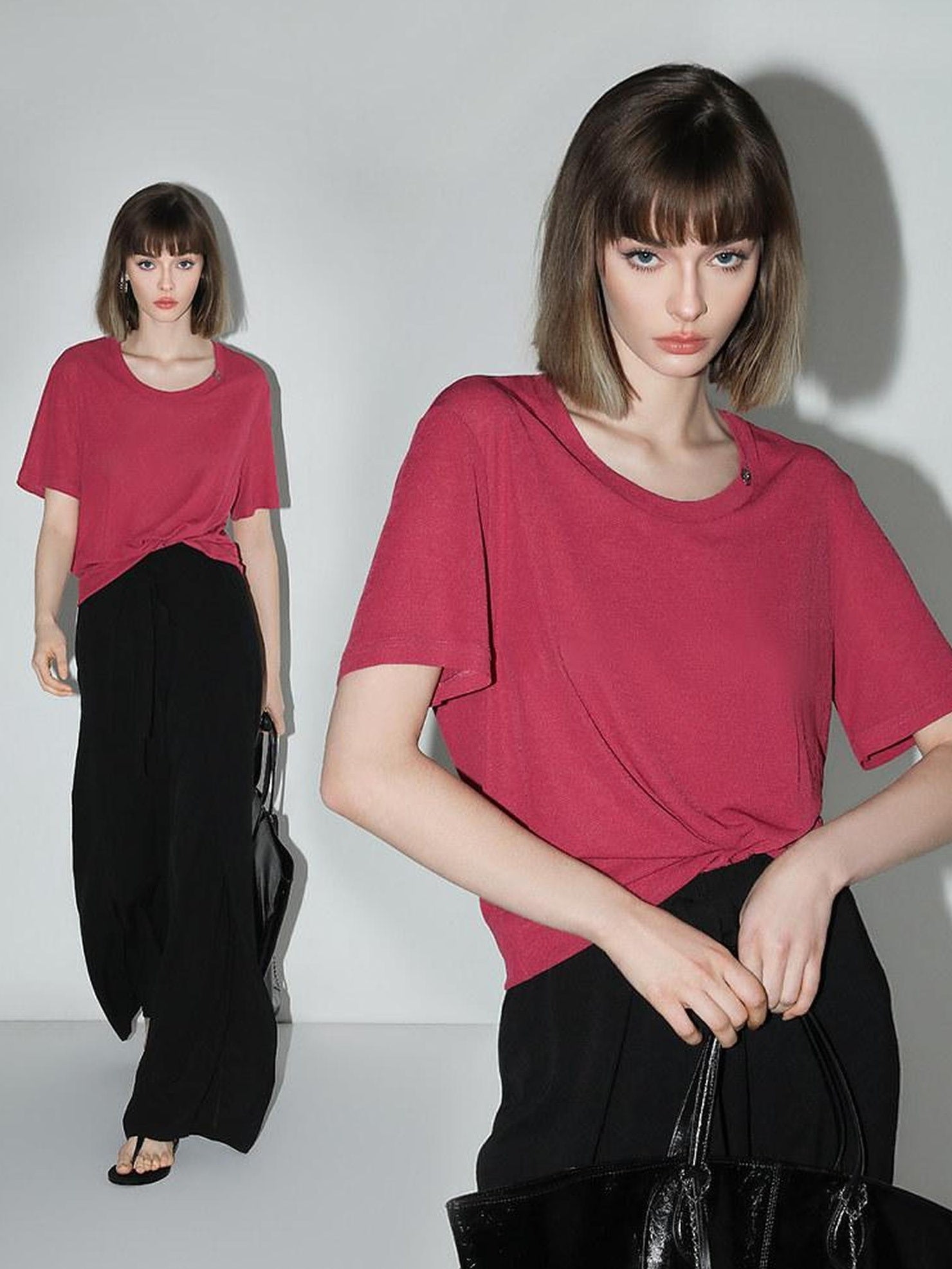 COCOBELLA Lightweight Polyester Casual Loose Fit Short Sleeve Solid T-Shirts