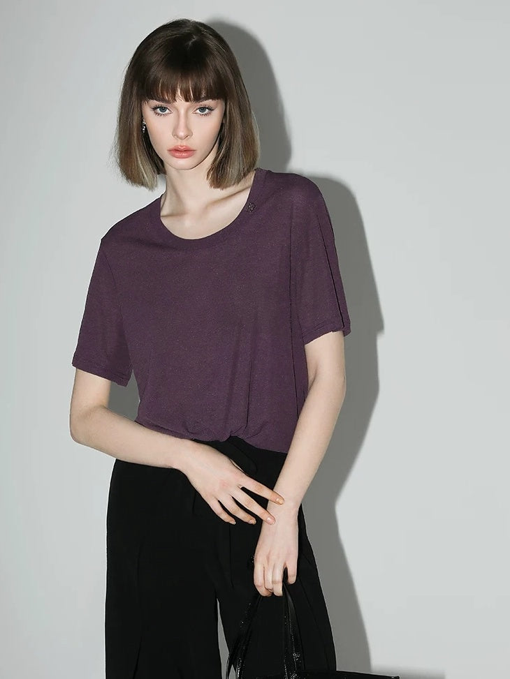 COCOBELLA Lightweight Polyester Casual Loose Fit Short Sleeve Solid T-Shirts