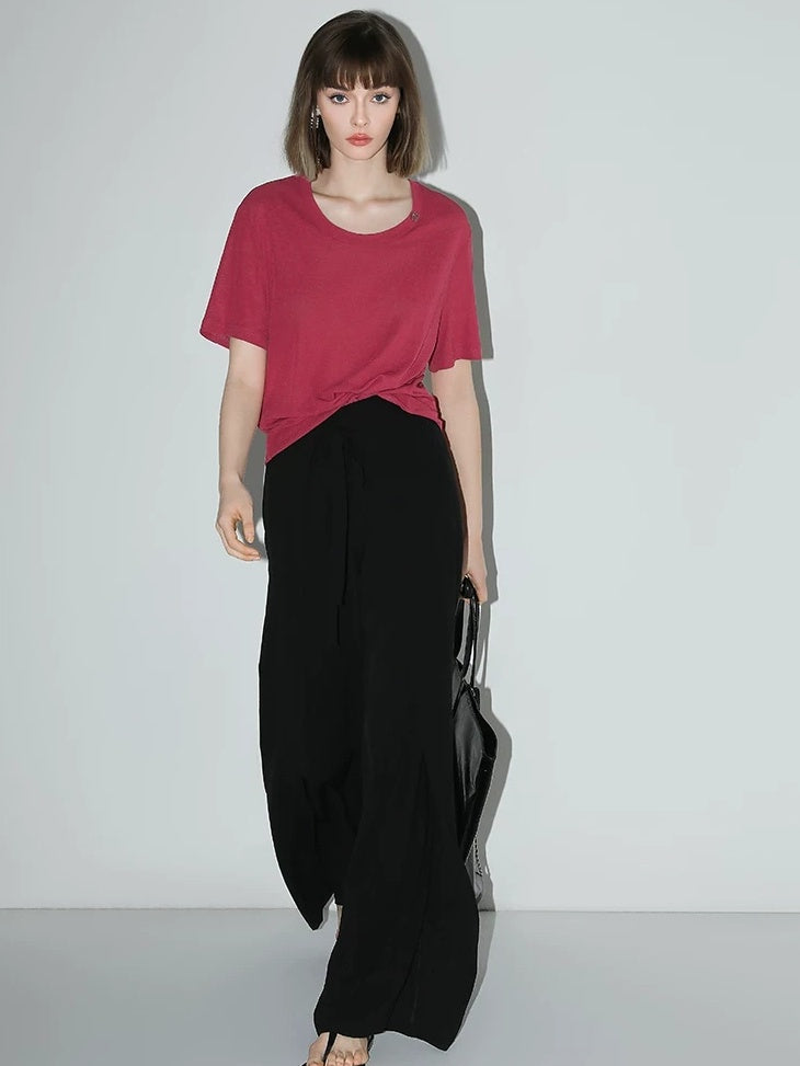 COCOBELLA Lightweight Polyester Casual Loose Fit Short Sleeve Solid T-Shirts