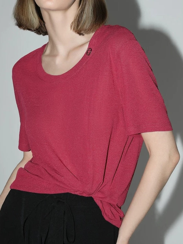 COCOBELLA Lightweight Polyester Casual Loose Fit Short Sleeve Solid T-Shirts