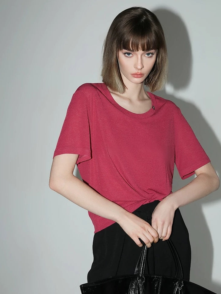 COCOBELLA Lightweight Polyester Casual Loose Fit Short Sleeve Solid T-Shirts