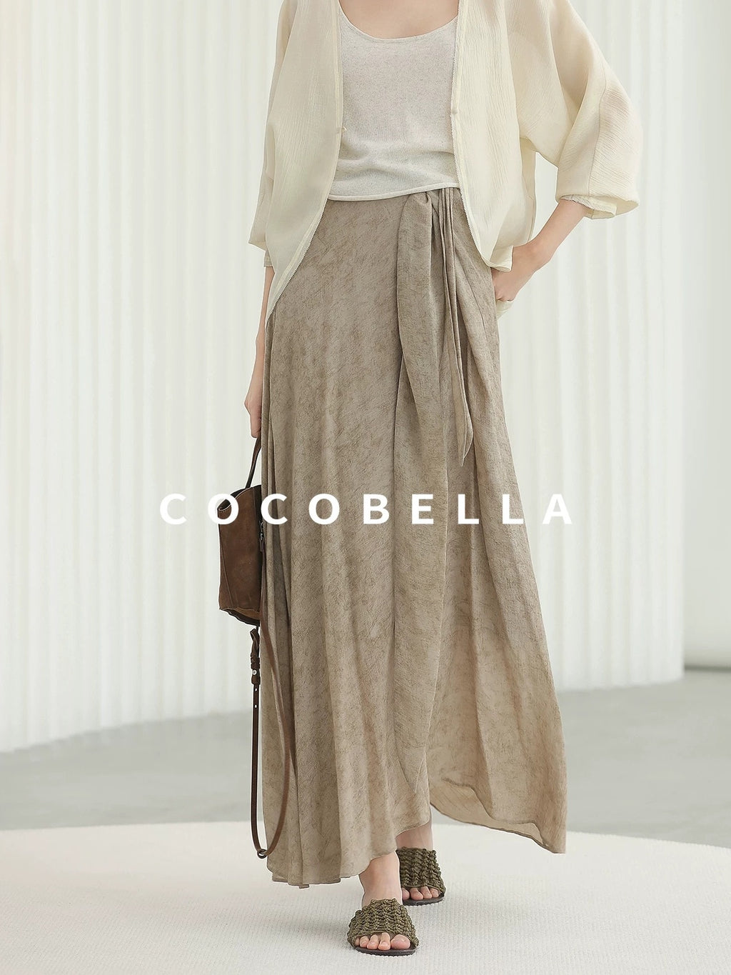 COCOBELLA Lightweight Viscose Silk Blend Straight Fit Long Sleeve Versatile Knit Sweater