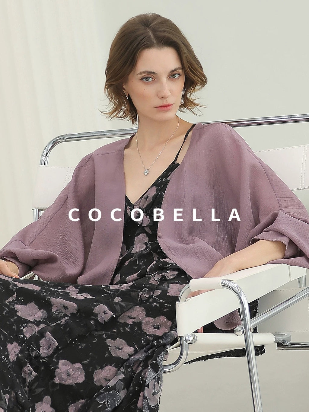 COCOBELLA Lightweight Viscose Silk Blend Straight Fit Long Sleeve Versatile Knit Sweater