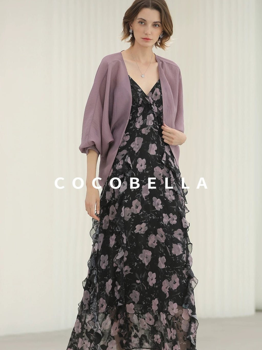 COCOBELLA Lightweight Viscose Silk Blend Straight Fit Long Sleeve Versatile Knit Sweater