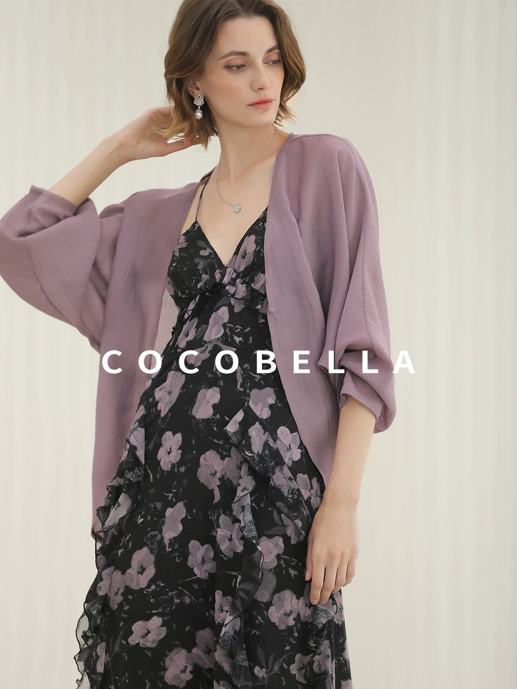 COCOBELLA Lightweight Viscose Silk Blend Straight Fit Long Sleeve Versatile Knit Sweater