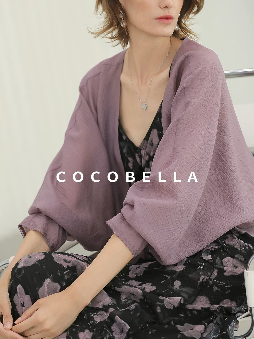 COCOBELLA Lightweight Viscose Silk Blend Straight Fit Long Sleeve Versatile Knit Sweater