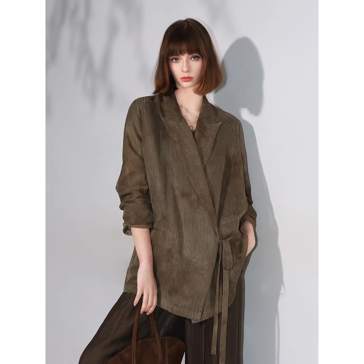 COCOBELLA_Longline_Tie_Waist_Straight_Cut_Mid_Length_Office_Casual_Women_Polyester_Blazers_MISSTT