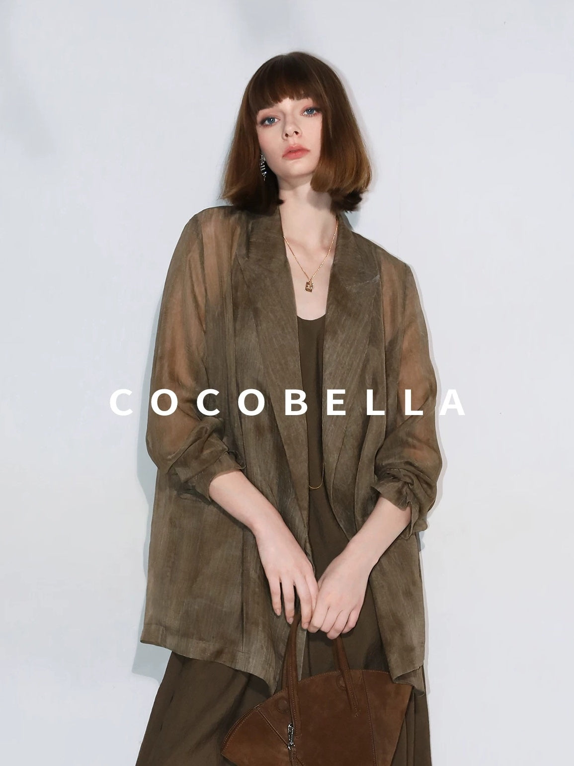 COCOBELLA Longline Tie Waist Straight Cut Mid Length Office Casual Women Polyester Blazers