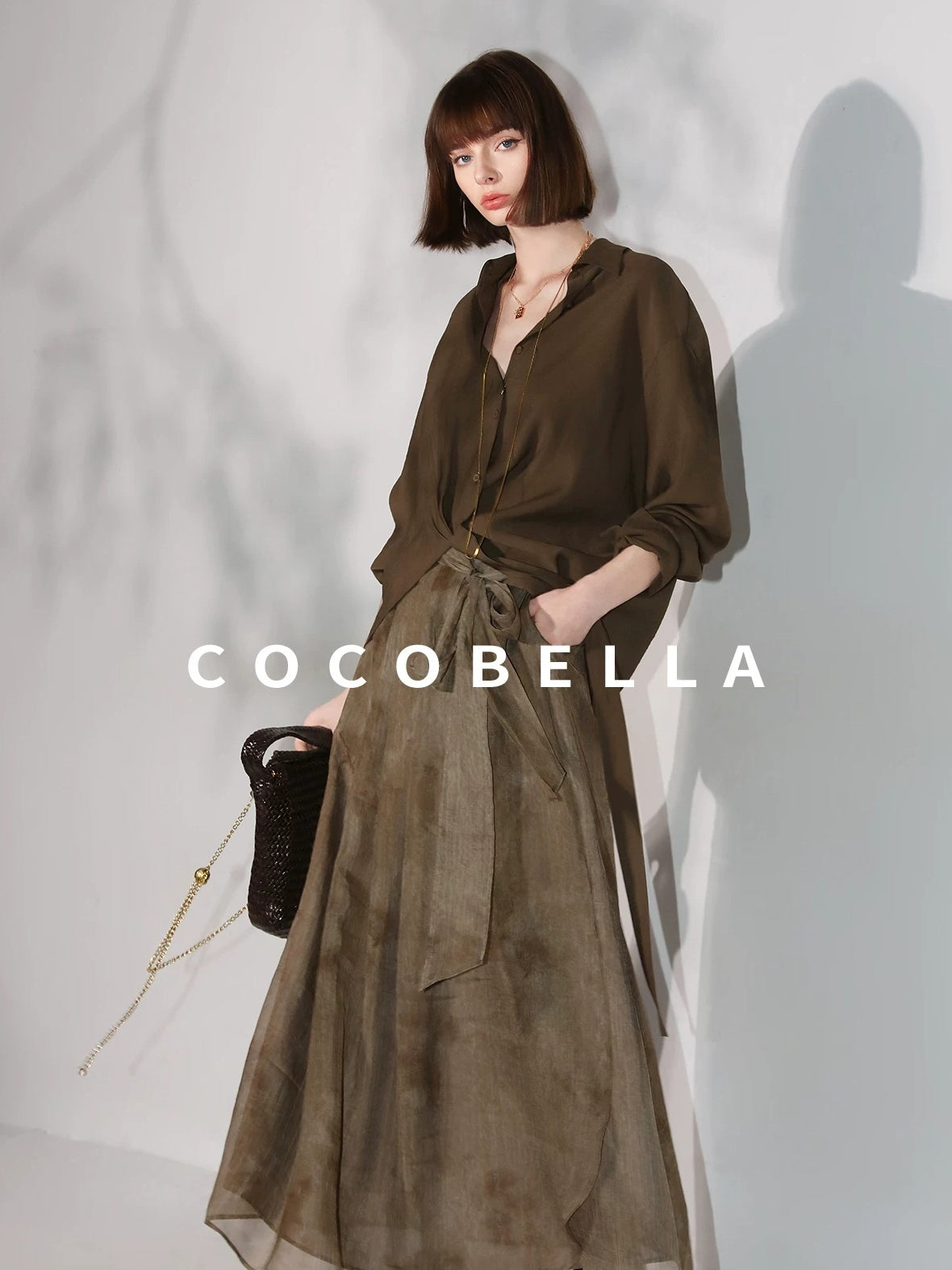 COCOBELLA Longline Tie Waist Straight Cut Mid Length Office Casual Women Polyester Blazers