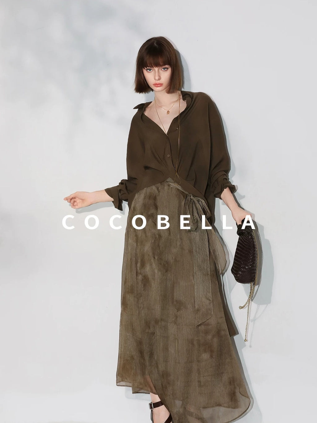 COCOBELLA Longline Tie Waist Straight Cut Mid Length Office Casual Women Polyester Blazers