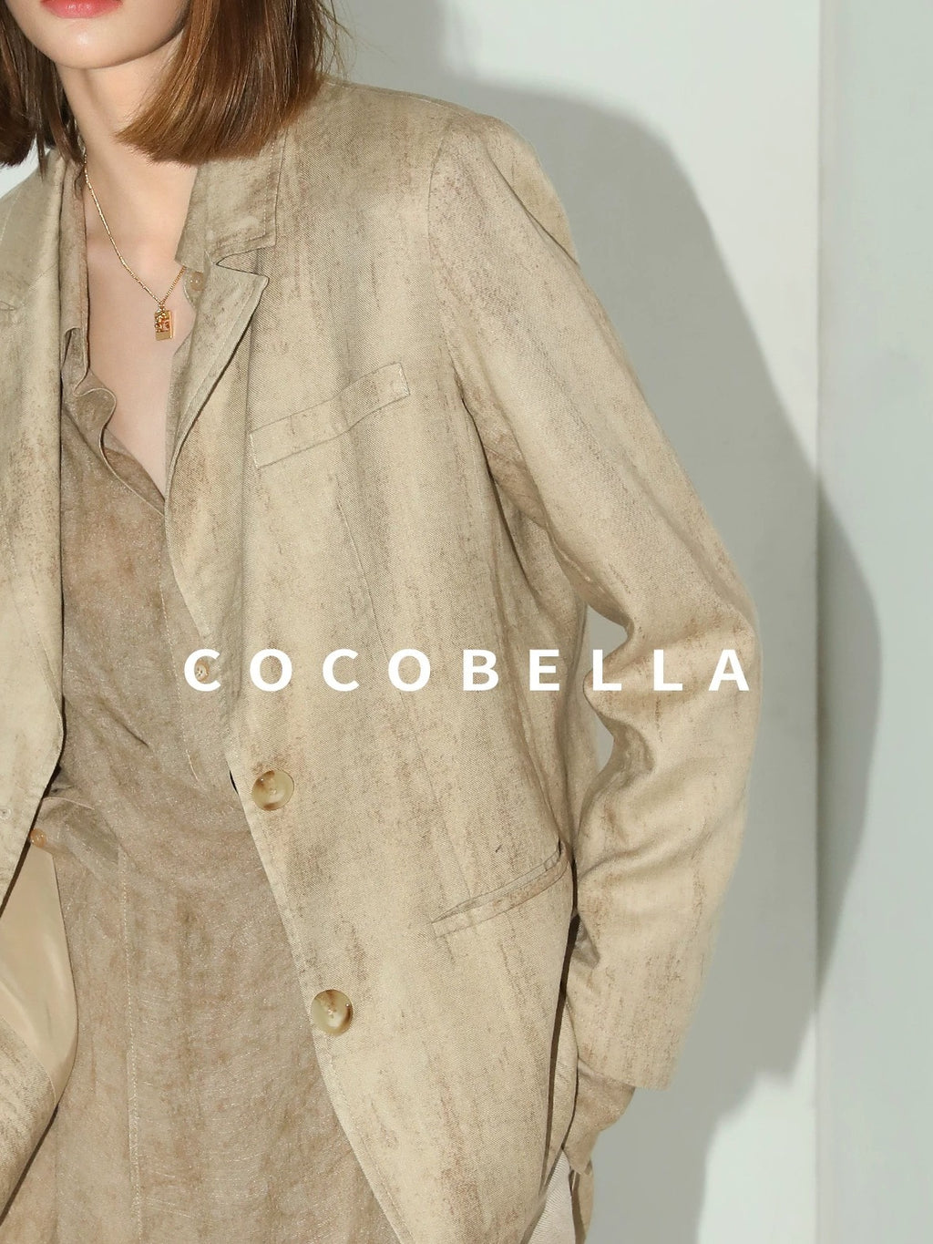 COCOBELLA Lyocell Tailored Straight Button Pocket Notch Lapel Womens Office Blazers