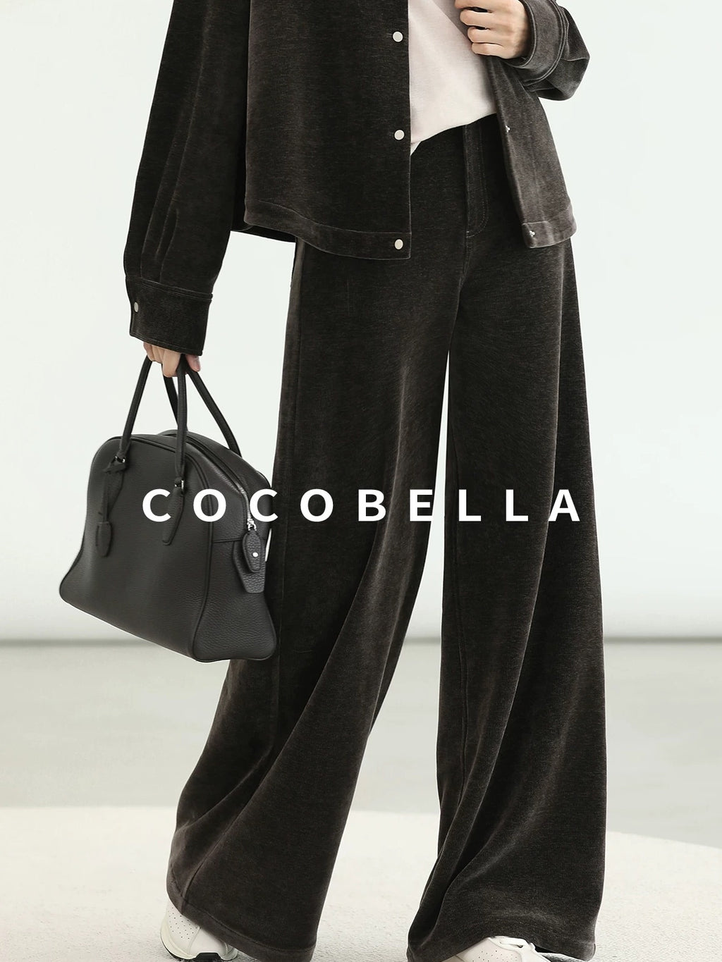 COCOBELLA Mall Inspired Relaxed Casual Collared Long Sleeve Women Shirt And Pants Set