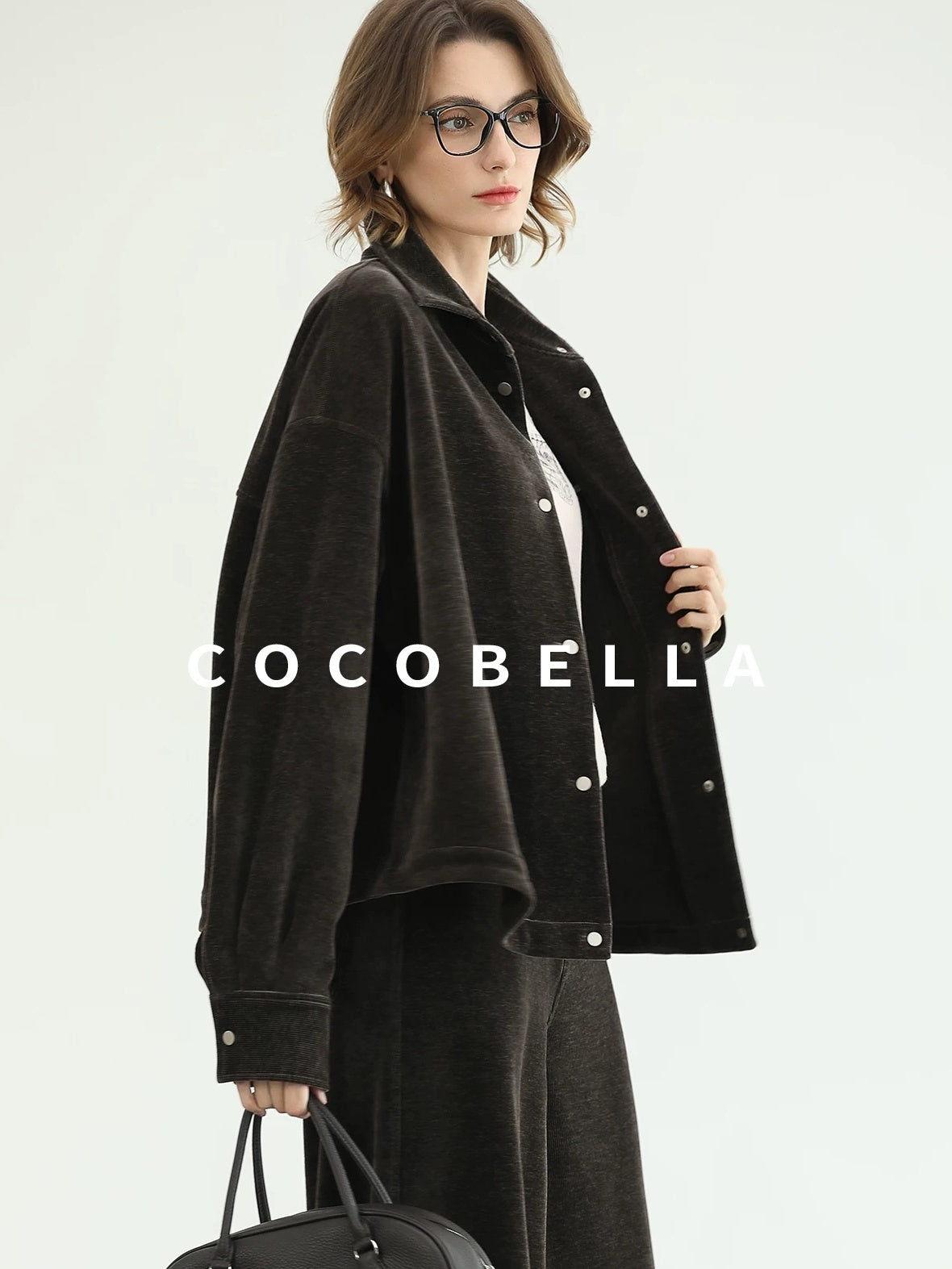 COCOBELLA Mall Inspired Relaxed Casual Collared Long Sleeve Women Shirt And Pants Set