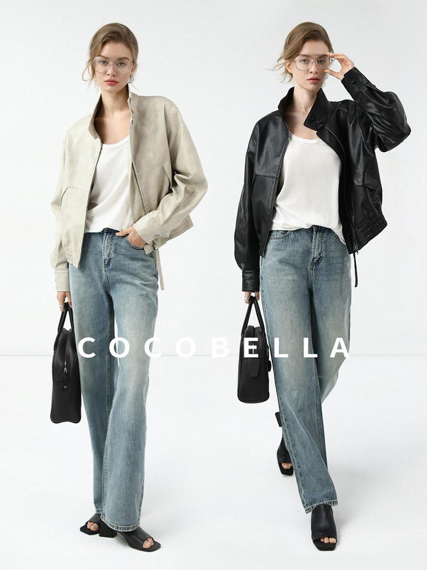 COCOBELLA Mall Popular Pu Leather Loose Fit Street Zipper Stand Collar Jackets