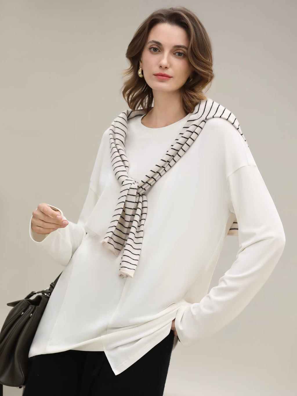 COCOBELLA_Minimalist_Asymmetric_Loose_Fit_Long_Sleeve_Round_Neck_Women_Commuter_Shirts_MISSTT