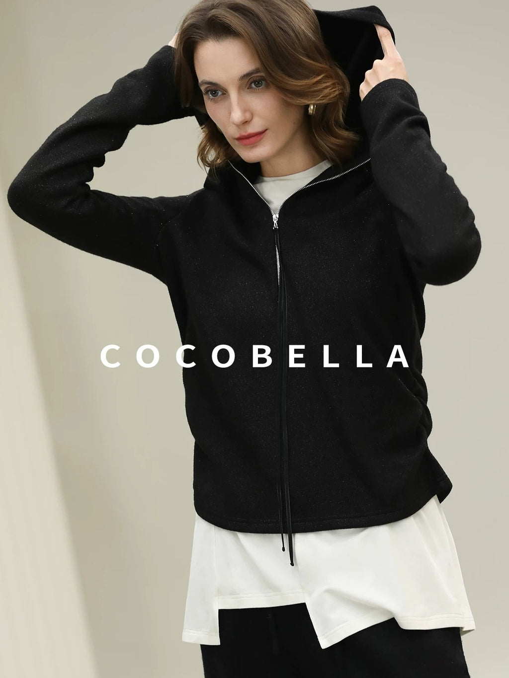 COCOBELLA Minimalist Asymmetric Loose Fit Long Sleeve Round Neck Women Commuter Shirts
