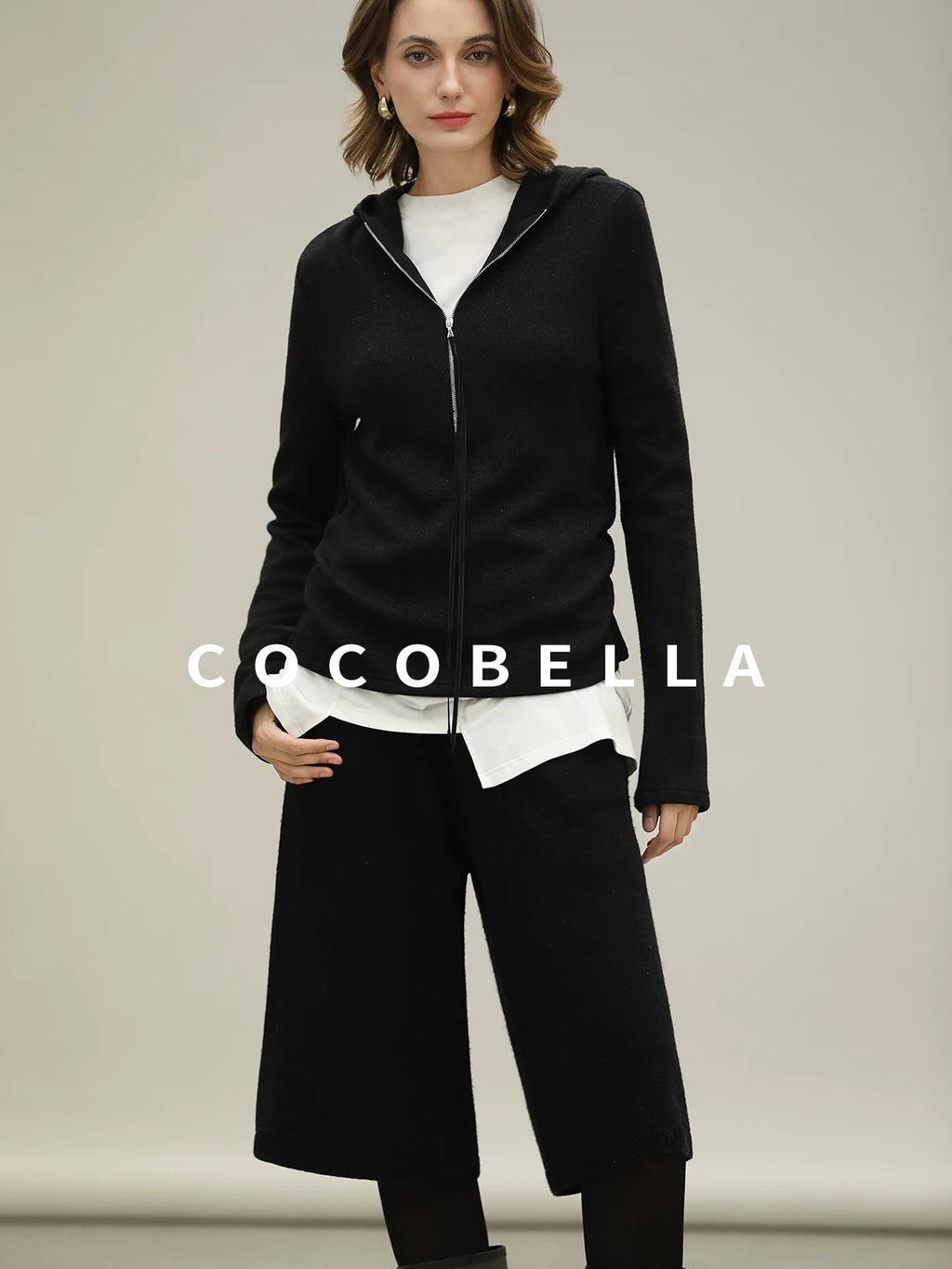 COCOBELLA Minimalist Asymmetric Loose Fit Long Sleeve Round Neck Women Commuter Shirts