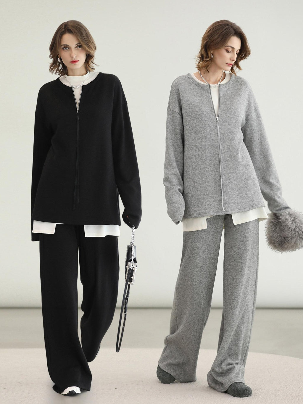 COCOBELLA Minimalist Asymmetric Loose Fit Long Sleeve Round Neck Women Commuter Shirts