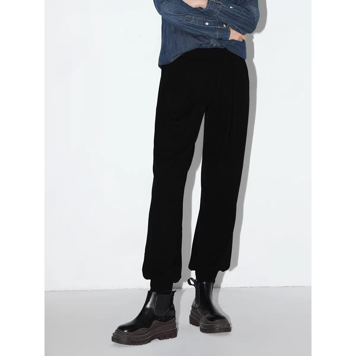 COCOBELLA_Minimalist_Tapered_Harem_Knit_Natural_Waist_Women_Viscose_Stretch_Pants_MISSTT