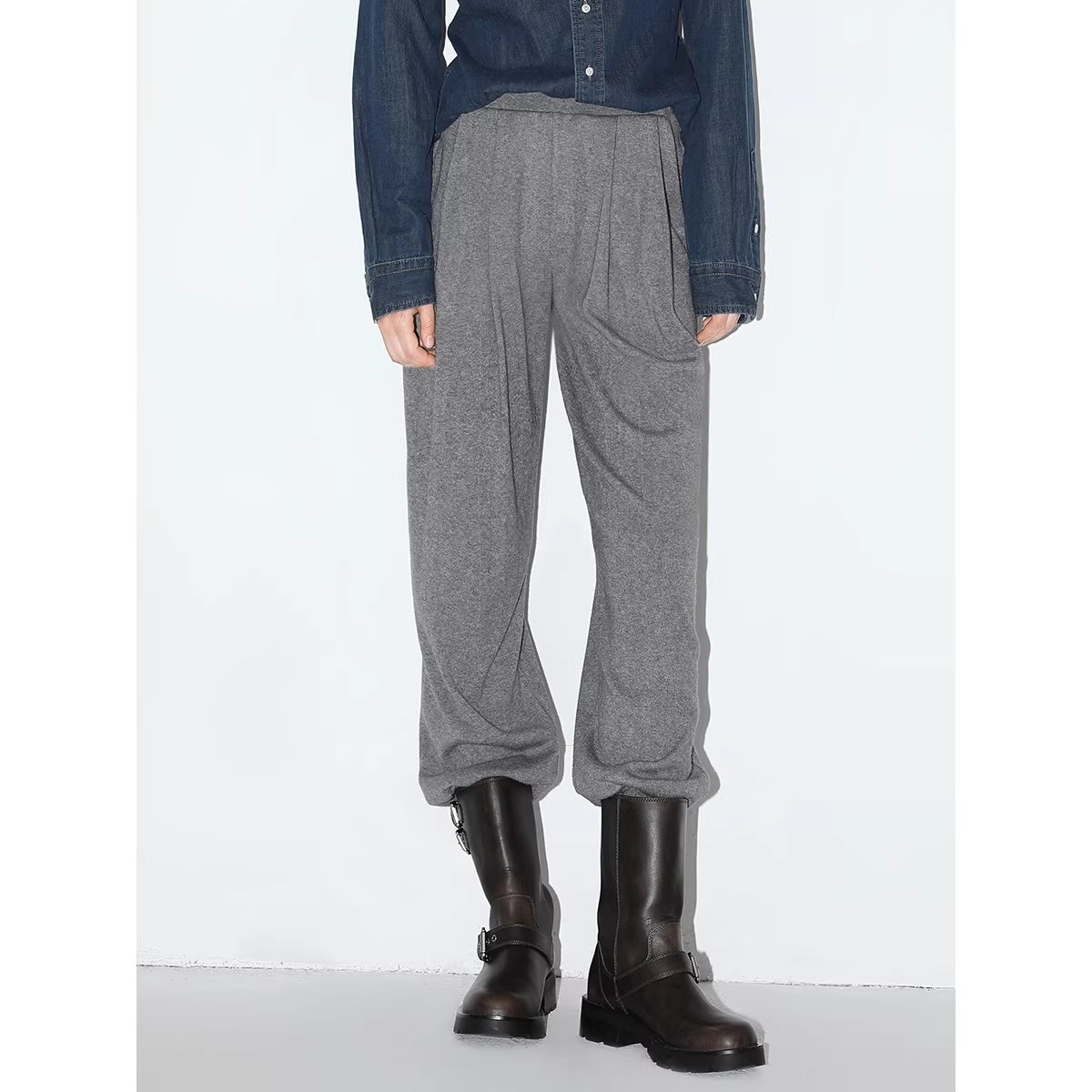 COCOBELLA_Minimalist_Tapered_Harem_Knit_Natural_Waist_Women_Viscose_Stretch_Pants_MISSTT