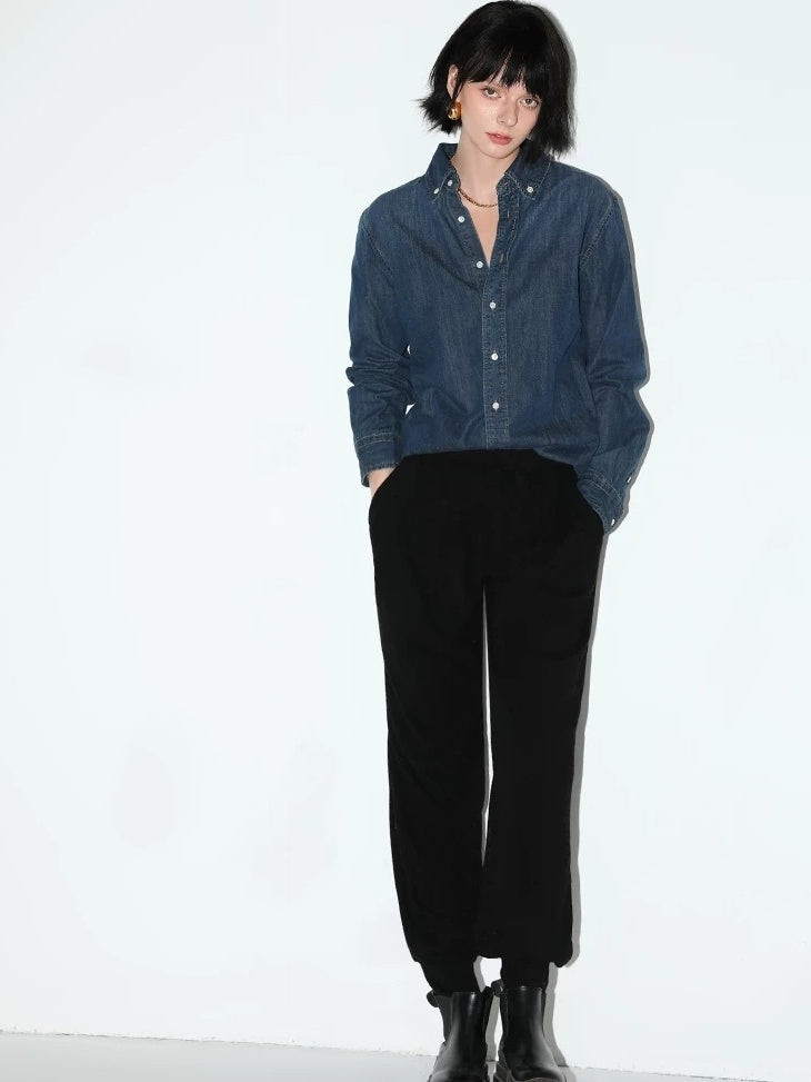 COCOBELLA Minimalist Tapered Harem Knit Natural Waist Women Viscose Stretch Pants