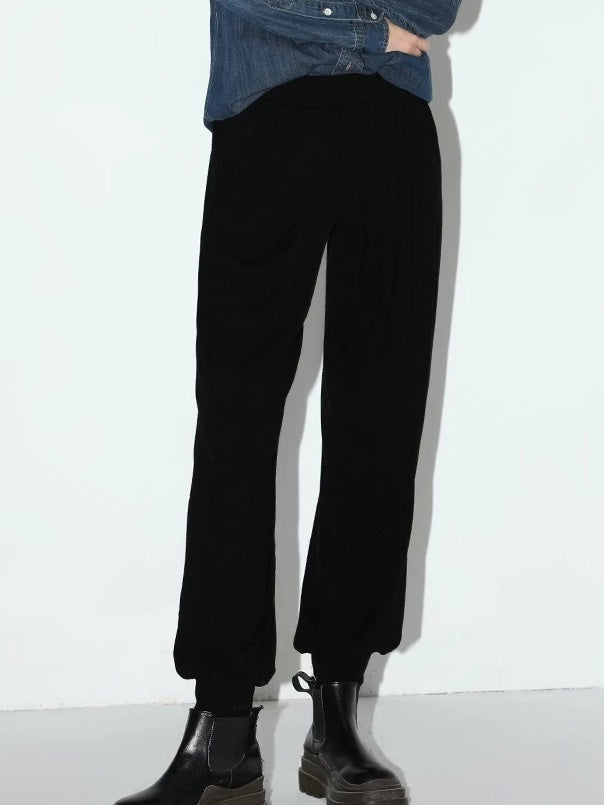 COCOBELLA Minimalist Tapered Harem Knit Natural Waist Women Viscose Stretch Pants