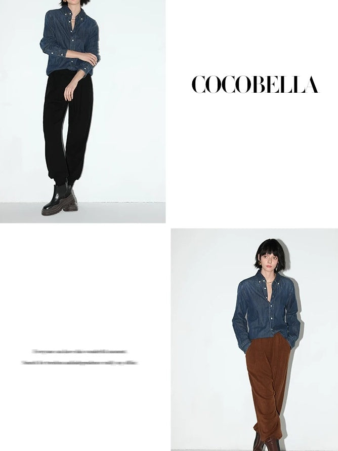 COCOBELLA Minimalist Tapered Harem Knit Natural Waist Women Viscose Stretch Pants