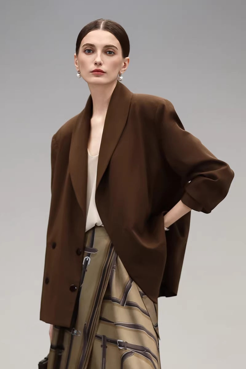 COCOBELLA_Mocha_Brown_Straight_Cut_Button_Pocket_Office_Workwear_Women_Regular_Blazers_MISSTT