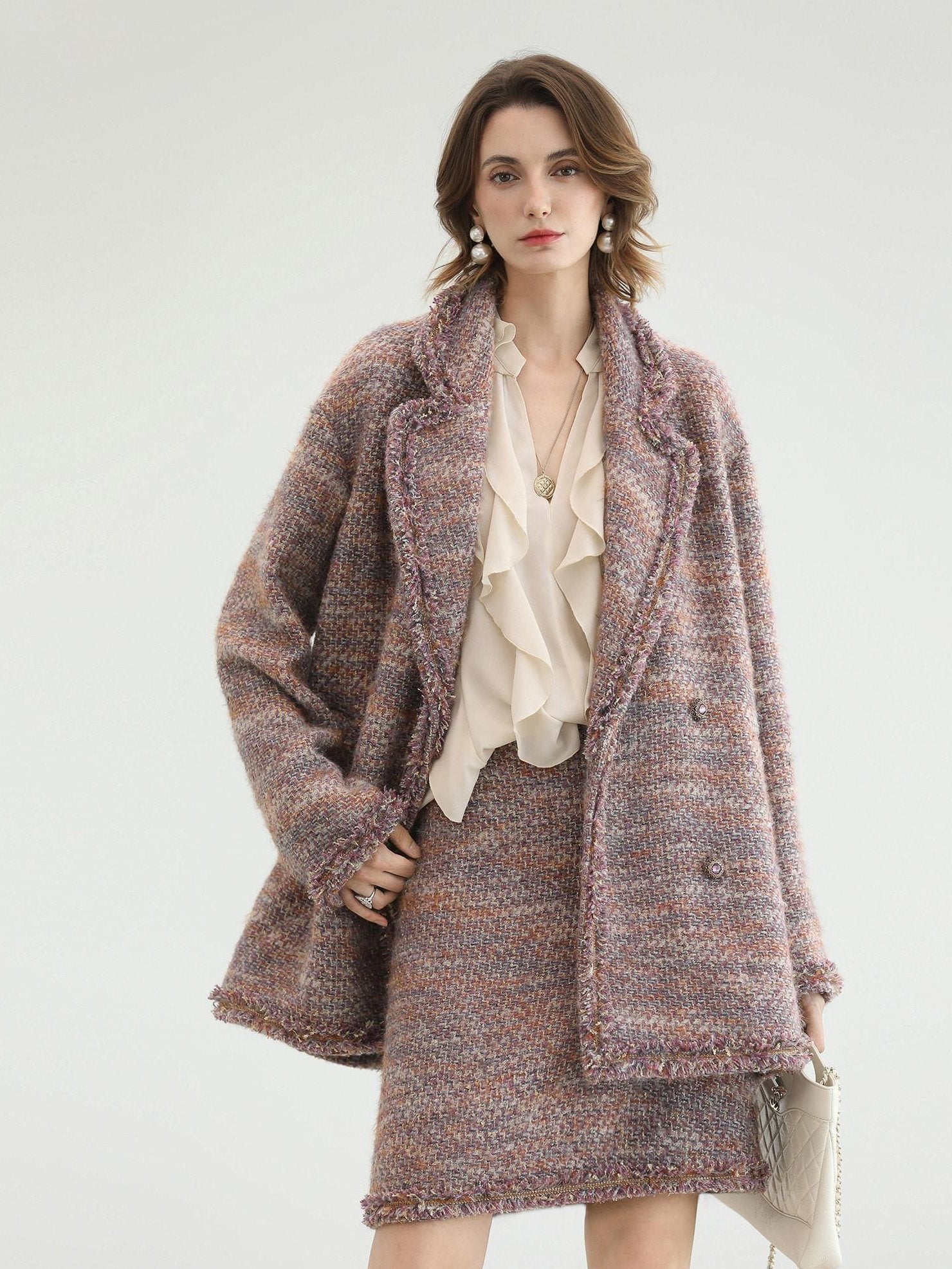 COCOBELLA Monet Mist Pink Light Luxe Cardigan Two Piece Women Short Skirt Set Skirts