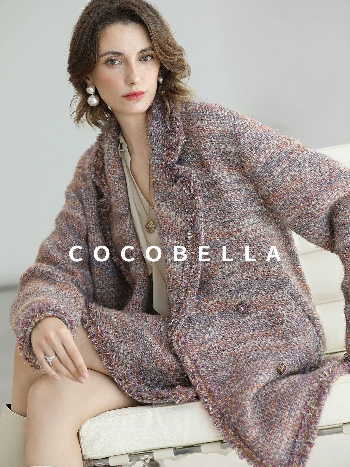 COCOBELLA Monet Mist Pink Light Luxe Cardigan Two Piece Women Short Skirt Set Skirts